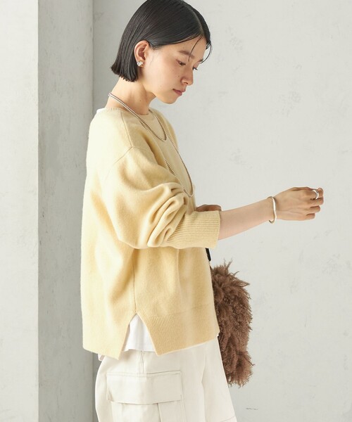 SHIPS(シップス)の「〈手洗い可能〉ウール カシミヤ 2WAY ヘンリーネック プルオーバー(ニット/セーター・レディース・ライトブルー/ネイビー/ブラウン/オフホワイト/グレー/クリーム・ONE SIZE)」の11枚目の写真