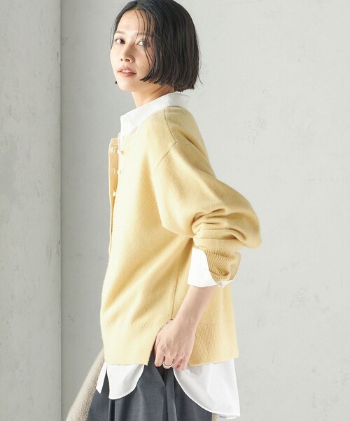 SHIPS(シップス)の「〈手洗い可能〉ウール カシミヤ 2WAY ヘンリーネック プルオーバー(ニット/セーター・レディース・ライトブルー/ネイビー/ブラウン/オフホワイト/グレー/クリーム・ONE SIZE)」の17枚目の写真