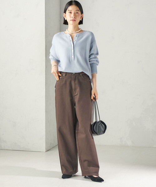 SHIPS(シップス)の「〈手洗い可能〉ウール カシミヤ 2WAY ヘンリーネック プルオーバー(ニット/セーター・レディース・ライトブルー/ネイビー/ブラウン/オフホワイト/グレー/クリーム・ONE SIZE)」の18枚目の写真