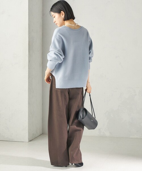 SHIPS(シップス)の「〈手洗い可能〉ウール カシミヤ 2WAY ヘンリーネック プルオーバー(ニット/セーター・レディース・ライトブルー/ネイビー/ブラウン/オフホワイト/グレー/クリーム・ONE SIZE)」の19枚目の写真