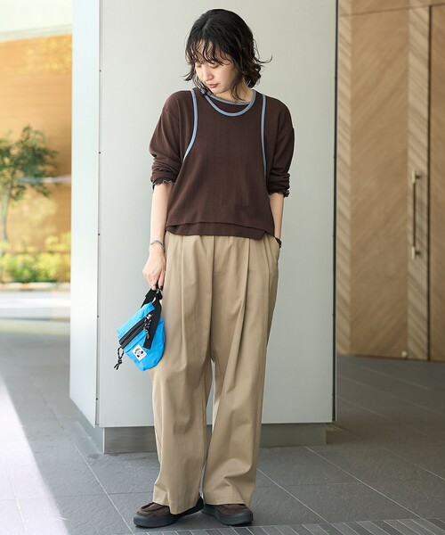RONEL(ロネル)の「【RONEL】ピーチスキンチノタックパンツ(チノパンツ・レディース・ダークブラウン/ライトピンク/ベージュ・L/M/S)」の4枚目の写真