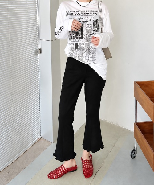 shyam inspiration(シャムインスピレーション)の「イージーフィット裾フリルカプリパンツ(その他パンツ・レディース・ブラック・M/L)」の16枚目の写真