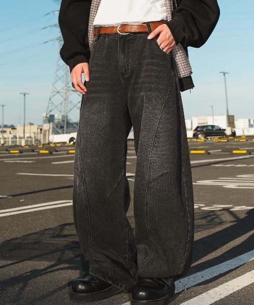 DOUBLE STEAL(ダブルスティール)の「DSパネルデザインワイドデニム(デニムパンツ・メンズ・ブラック/ブルー・X-LARGE/LARGE/MEDIUM/SMALL)」の4枚目の写真