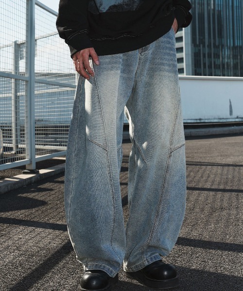 DOUBLE STEAL(ダブルスティール)の「DSパネルデザインワイドデニム(デニムパンツ・メンズ・ブラック/ブルー・X-LARGE/LARGE/MEDIUM/SMALL)」の7枚目の写真