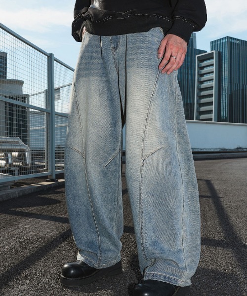 DOUBLE STEAL(ダブルスティール)の「DSパネルデザインワイドデニム(デニムパンツ・メンズ・ブラック/ブルー・X-LARGE/LARGE/MEDIUM/SMALL)」の6枚目の写真
