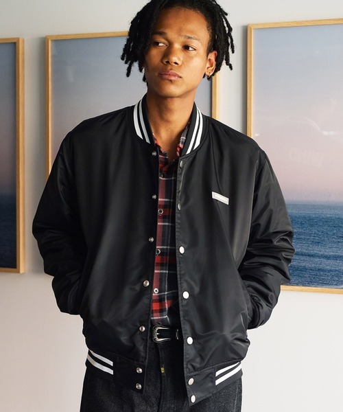 MAJESTIC x EXAMPLE VARSITY JACKET（スタジャン）｜EXAMPLE