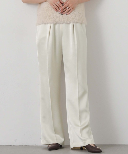 Gready Brilliant(グレディブリリアン)の「サテンセミフレア(その他パンツ・レディース・チャコールグレー/アイボリー・38/36)」の1枚目の写真