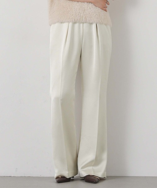 Gready Brilliant(グレディブリリアン)の「サテンセミフレア(その他パンツ・レディース・チャコールグレー/アイボリー・38/36)」の10枚目の写真