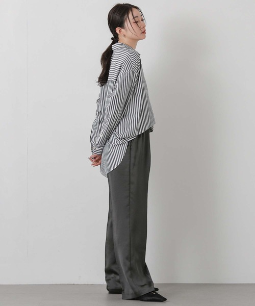 Gready Brilliant(グレディブリリアン)の「サテンセミフレア(その他パンツ・レディース・チャコールグレー/アイボリー・38/36)」の12枚目の写真