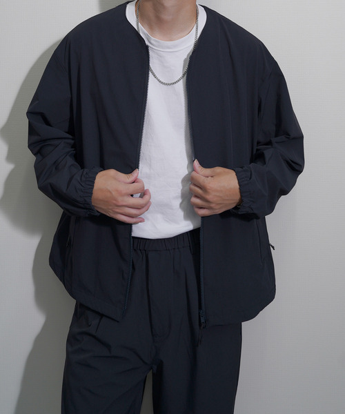 NILWAY(ニルウェイ)の「NILWAY FLEX360°ストレッチ クルーネックジップジャケット(ノーカラージャケット・メンズ・ネイビー/ブラック/ブラウン・SMALL/MEDIUM/LL/LARGE)」の9枚目の写真