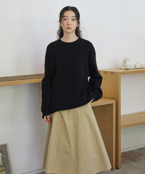 STEP AROUND(ステップアラウンド)の「スーパーファインウールジャガードニット MTM ブラック(ニット/セーター・レディース・その他・FREE)」の3枚目の写真