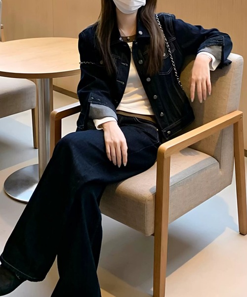 FAVORITO(ファヴォリート)の「シングルブレストデニムセットアップ(セットアップ・レディース・ブルー・L/M/S/XL)」の4枚目の写真