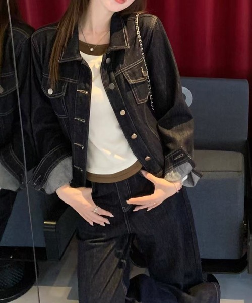 FAVORITO(ファヴォリート)の「シングルブレストデニムセットアップ(セットアップ・レディース・ブルー・L/M/S/XL)」の10枚目の写真