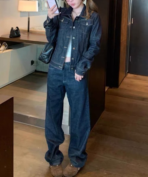 FAVORITO(ファヴォリート)の「シングルブレストデニムセットアップ(セットアップ・レディース・ブルー・L/M/S/XL)」の7枚目の写真