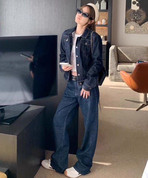 FAVORITO(ファヴォリート)の「シングルブレストデニムセットアップ(セットアップ・レディース・ブルー・L/M/S/XL)」の3枚目の写真