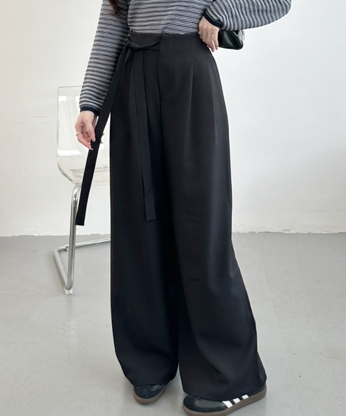 Ada.（エイダ）の「ウエスト リボン タック パンツ（その他パンツ・レディース・ベージュ/ブラック/グレー・LARGE/MEDIUM）」の21枚目の写真