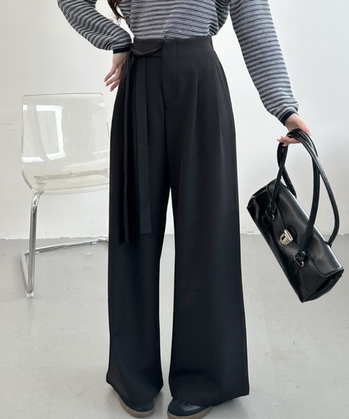 Ada.（エイダ）の「ウエスト リボン タック パンツ（その他パンツ・レディース・ベージュ/ブラック/グレー・LARGE/MEDIUM）」の22枚目の写真