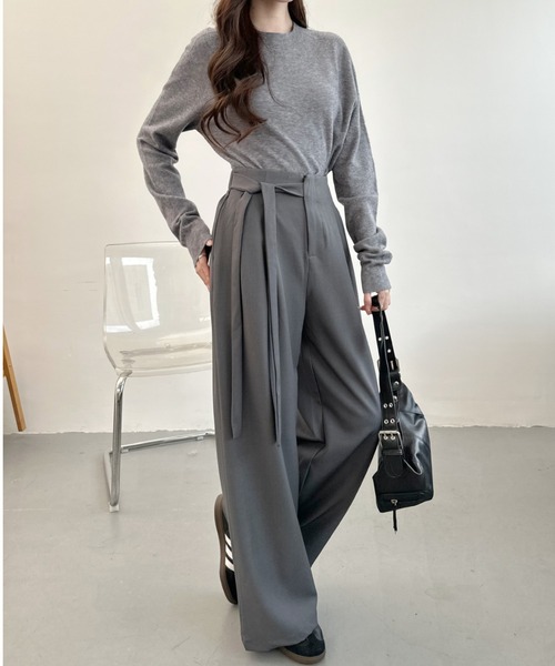 Ada.（エイダ）の「ウエスト リボン タック パンツ（その他パンツ・レディース・ベージュ/ブラック/グレー・LARGE/MEDIUM）」の18枚目の写真
