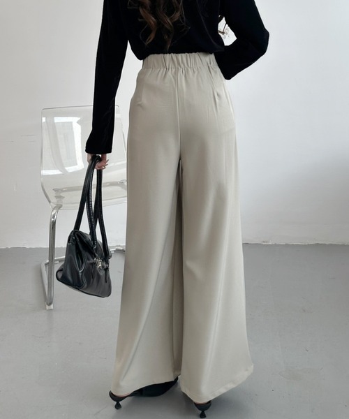 Ada.（エイダ）の「ウエスト リボン タック パンツ（その他パンツ・レディース・ベージュ/ブラック/グレー・LARGE/MEDIUM）」の6枚目の写真