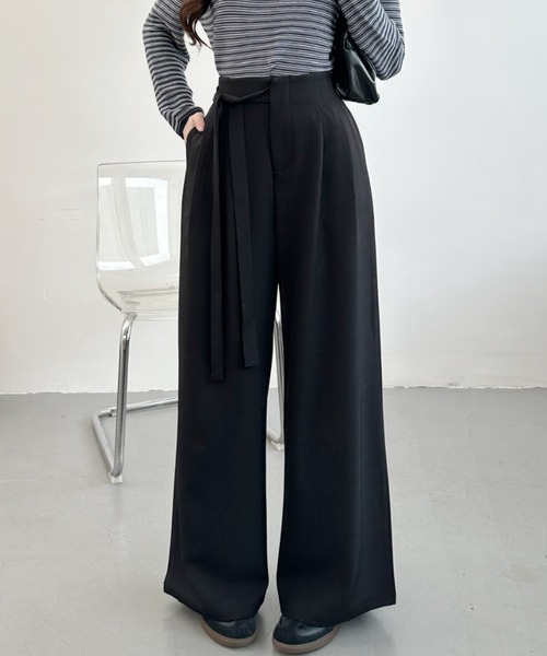 Ada.（エイダ）の「ウエスト リボン タック パンツ（その他パンツ・レディース・ベージュ/ブラック/グレー・LARGE/MEDIUM）」の14枚目の写真