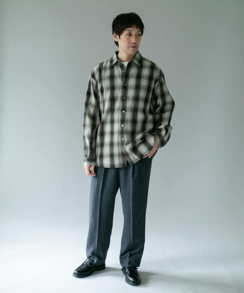 URBAN RESEARCH DOORS(アーバンリサーチドアーズ)の「『XLサイズ/WEB限定』USAコットン オンブレチェック シャツ(シャツ/ブラウス・メンズ・グレー系その他/ブラウン系その他・MEDIUM/X-LARGE/LARGE)」の14枚目の写真