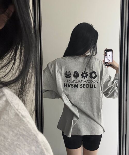 HAVISM(ヘビズム)の「NAME CARD L/S Tシャツ(グレー)(Tシャツ/カットソー・レディース・その他・FREE)」の2枚目の写真