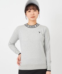 ロゴジャカードモックネックニット