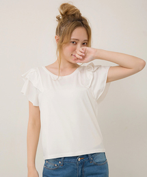 フリル袖Tシャツ