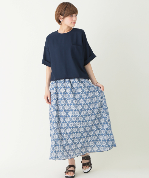 earth music&ecology（アースミュージックアンドエコロジー）の「エスニック柄マキシスカート（スカート・レディース・ライトグリーン/ブルー・FREE）」の14枚目の写真