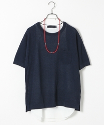RAGEBLUE | 強撚ニット半袖/722256(ニット/セーター)