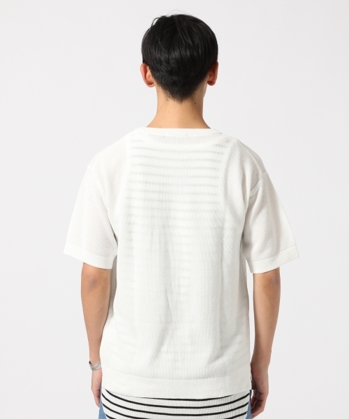 RAGEBLUE（レイジブルー）の「強撚ニット半袖/722256（ニット/セーター・メンズ・ホワイト/グリーン/ネイビー/ブルー/ブルー系その他・MEDIUM/LARGE）」の8枚目の写真