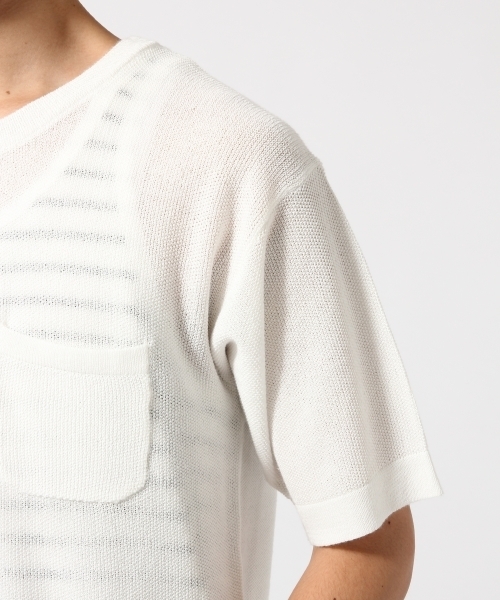 RAGEBLUE（レイジブルー）の「強撚ニット半袖/722256（ニット/セーター・メンズ・ホワイト/グリーン/ネイビー/ブルー/ブルー系その他・MEDIUM/LARGE）」の10枚目の写真