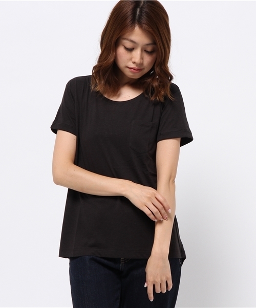 CIAOPANIC TYPY（チャオパニックティピー）の「クルーネックポケットTee（Tシャツ/カットソー・レディース・その他19/オフホワイト/ブラック・FREE）」の2枚目の写真