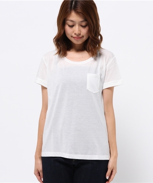 CIAOPANIC TYPY（チャオパニックティピー）の「クルーネックポケットTee（Tシャツ/カットソー・レディース・その他19/オフホワイト/ブラック・FREE）」の4枚目の写真