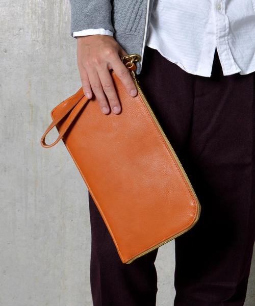 SHIPS（シップス）の「AMIACALVA for SHIPS: スモール レザー クラッチバッグ■（クラッチバッグ・メンズ・ブラック/ブラウン系その他/ブラウン/ネイビー/ダークネイビー/ナチュラル・ONE SIZE）」の4枚目の写真