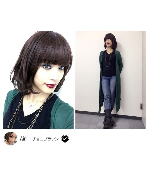 #リネアストリア#天使の四季のボブ#チョコブラウン#M#フルウィッグ#可愛い 四季のボブ フルウィッグ ミディアム｜リネアストリア