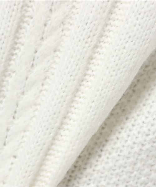 VENCEEXCHANGE（ヴァンスエクスチェンジ）の「Vネックケーブルワンピース（ワンピース・レディース・ブラック/オフホワイト/グレー・MEDIUM）」の11枚目の写真