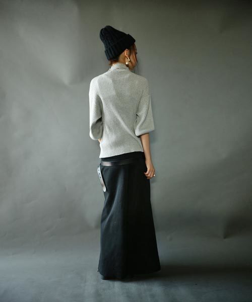 antiqua(アンティカ)の「リブワイドパンツ(その他パンツ・レディース・グレー/ブラック・M)」の5枚目の写真