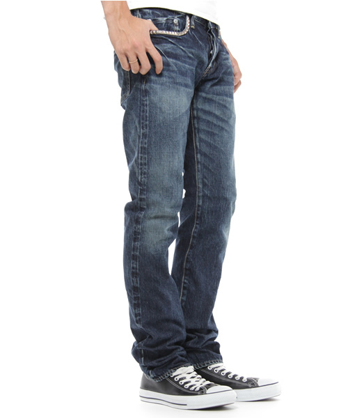 HYSTERIC GLAMOUR（ヒステリックグラマー）の「DEEP BLUE加工デニムスリムストレートPT（デニムパンツ・メンズ・インディゴブルー・28inch/30inch/32inch/34inch）」の11枚目の写真