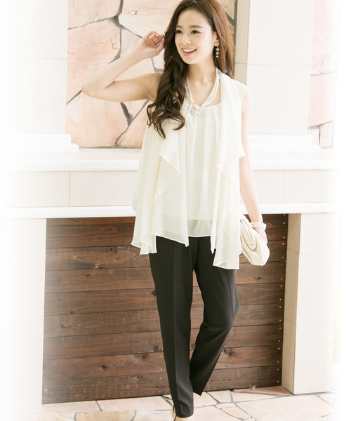 セール ケープ ドレープ3wayセットアップパンツドレス 結婚式ワンピース 二次会 謝恩会 セレモニー大きいサイズ対応フォーマルパーティードレス パンツ Pourvous プールヴー のファッション通販 Zozotown