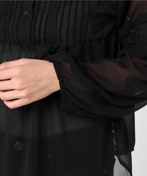 MERLOT（メルロー）の「ピンタックレーステープブラウス4911（シャツ/ブラウス・レディース・ピンク/オフホワイト/ブラック・FREE）」の10枚目の写真