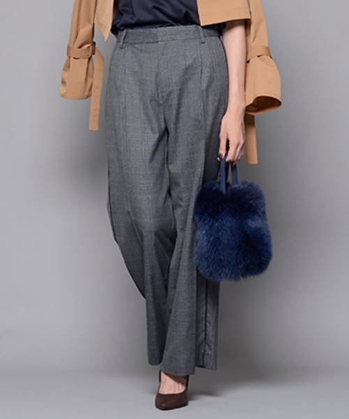 RIVE DROITE(リヴドロワ)の「グレンチェックワイドパンツ(その他パンツ・レディース・チャコールグレー/ベージュ・38/36)」の2枚目の写真