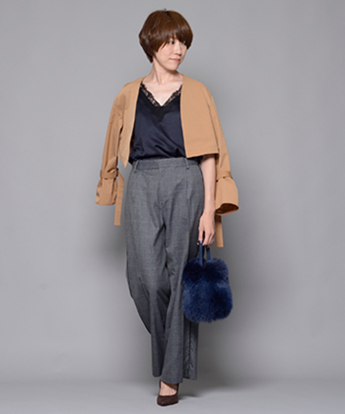 RIVE DROITE(リヴドロワ)の「グレンチェックワイドパンツ(その他パンツ・レディース・チャコールグレー/ベージュ・38/36)」の13枚目の写真