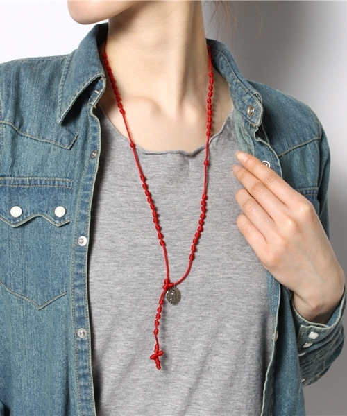 green label relaxing（グリーンレーベルリラクシング）の「Mexican カラーロザリオ ネックレス（ネックレス・レディース・ブラック/レッド/パープル/その他1・フリー）」の9枚目の写真