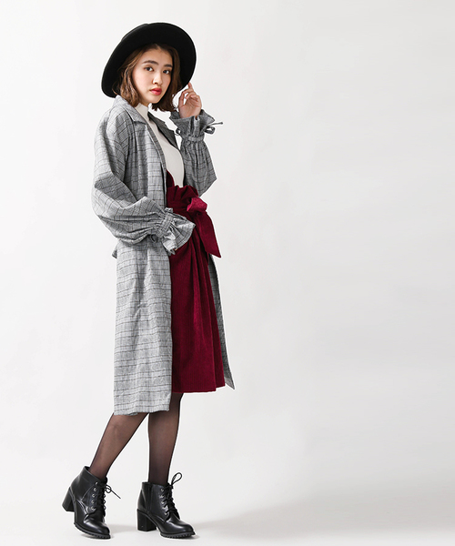 WEGO（ウィゴー）の「WEGO/キャンディスリーブコート（ステンカラーコート・レディース・ベージュ/グレー系その他2・FREE）」の6枚目の写真