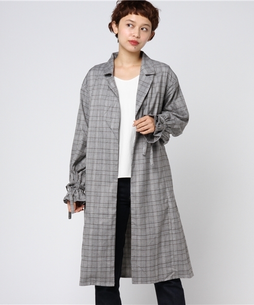 WEGO（ウィゴー）の「WEGO/キャンディスリーブコート（ステンカラーコート・レディース・ベージュ/グレー系その他2・FREE）」の18枚目の写真