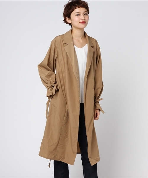 WEGO（ウィゴー）の「WEGO/キャンディスリーブコート（ステンカラーコート・レディース・ベージュ/グレー系その他2・FREE）」の19枚目の写真