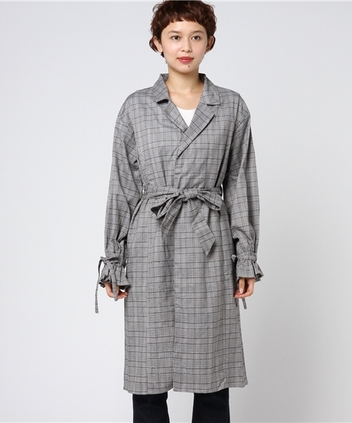 WEGO（ウィゴー）の「WEGO/キャンディスリーブコート（ステンカラーコート・レディース・ベージュ/グレー系その他2・FREE）」の8枚目の写真