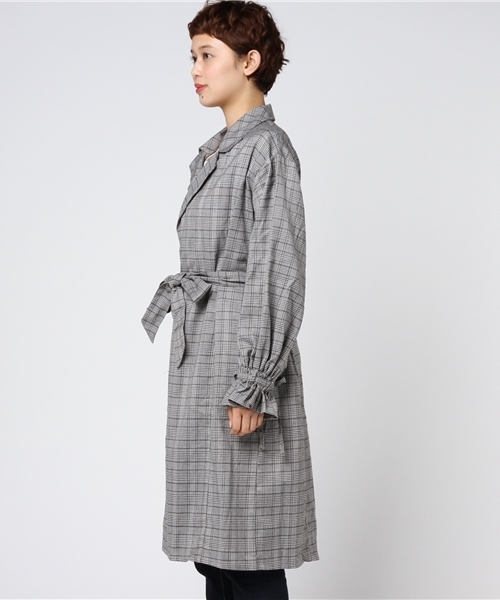 WEGO（ウィゴー）の「WEGO/キャンディスリーブコート（ステンカラーコート・レディース・ベージュ/グレー系その他2・FREE）」の9枚目の写真