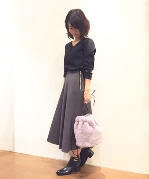 RIVE DROITE（リヴドロワ）の「ハートネックプルオーバー（ニット/セーター・レディース・オフホワイト/ベージュ/ピンク/ブラック・FREE）」の10枚目の写真